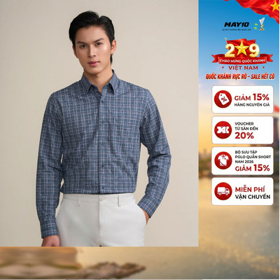 Áo Sơ mi nam dài tay May 10 form RegularFit mã 010124259ĐT AK598
