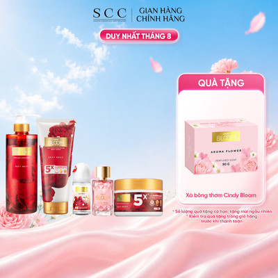 Combo Chu Trình Chăm Sóc Da Toàn Thân 5 Bước Hương Nước Hoa Cindy Bloom Lưu Hương Lâu, Dưỡng Sáng Và Dưỡng Ẩm Cho Da