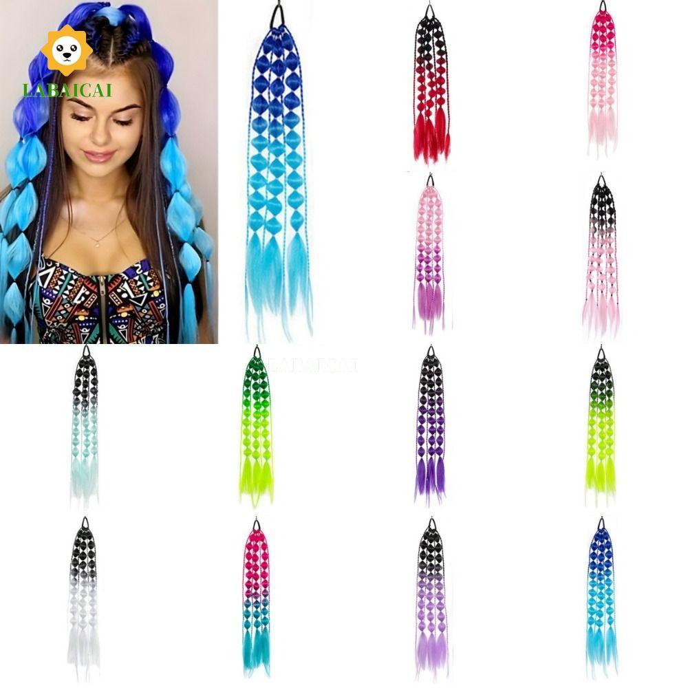 LABAICAI Bubble Jumbo Braid, Lantern Braid Ponytail Extension Twist Braid Bulk, Long Ombre Handmade 