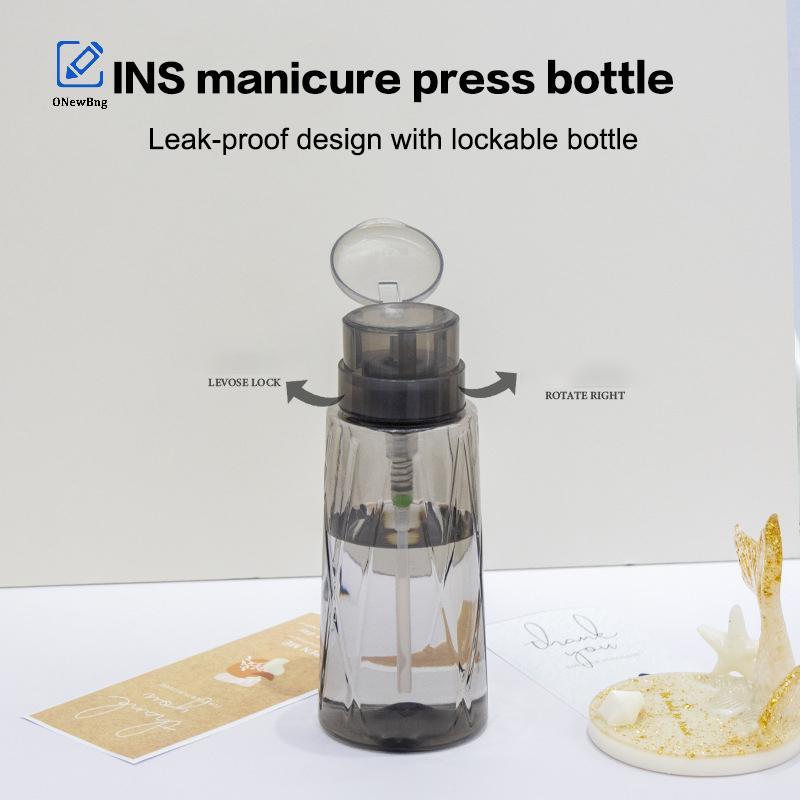 ONew Nail Refillable Chai Máy ép rỗng Máy bơm phân phối Móng tay nghệ thuật Ba Lan Tẩy sạch Chai tra