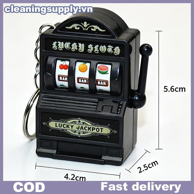 CLEIN Mini Slot Machine Móc khóa Arcade Fruit Jackpot Antistress Toy VN