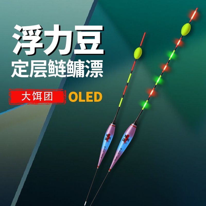 OLED Back to Pot Bạc Cá Chép Dạ Quang Phao Ngày Đêm Công Dụng Kép Đậu Phao Bắt Mắt Phao Cắn Móc Thay