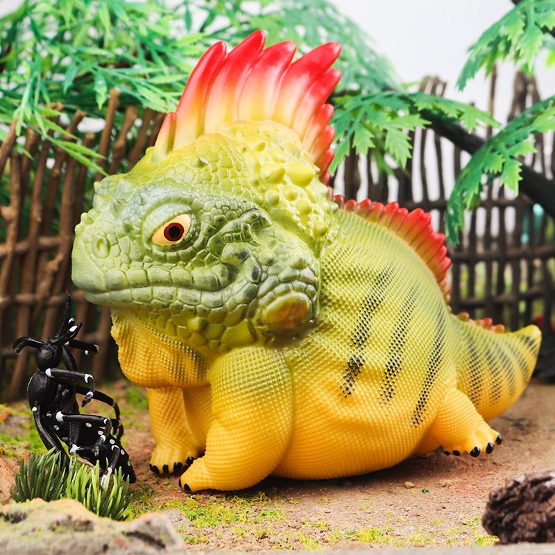 Trẻ Em Nhận Thức Mô Phỏng Hợp Thời Trang Chơi Thằn Lằn Mô Hình Động Vật Xanh Iguana Maned Thằn Lằn B