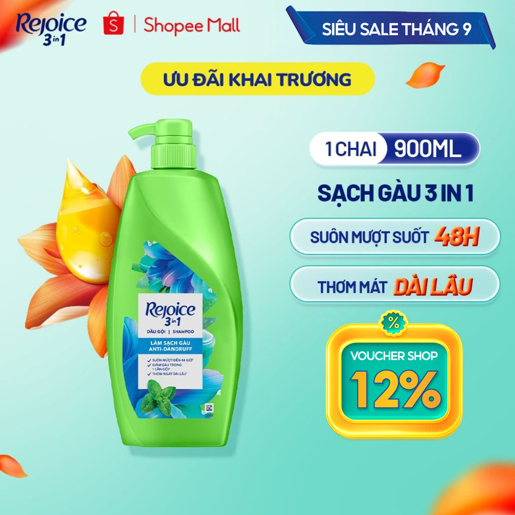 Dầu Gội REJOICE 3IN1 Chai 900ML