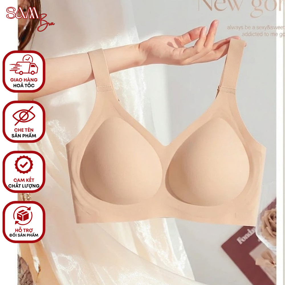 Áo lót cup to nâng ngực chống chảy sệ đúc su thoáng mát, áo ngực không gọng mút 0,3cm cao cấp BRA28