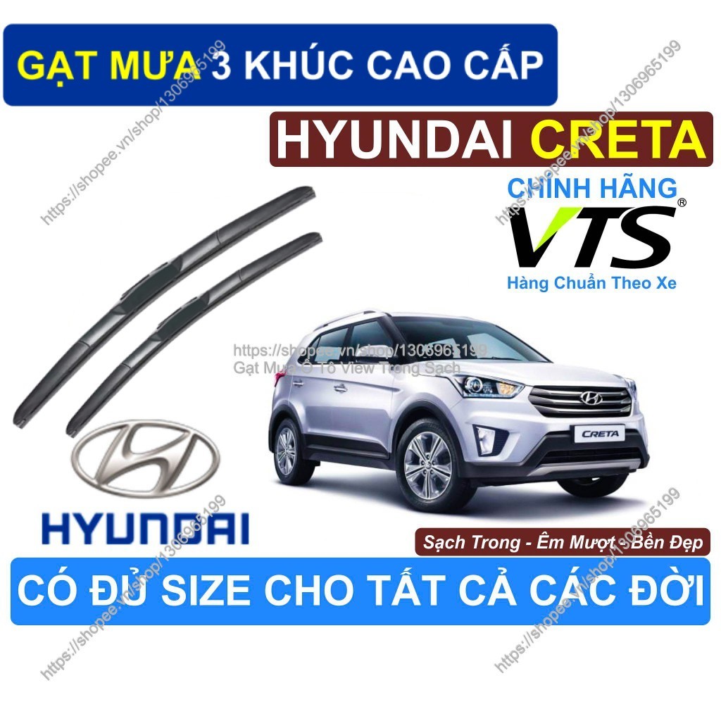 Gạt Mưa 3 Khúc Trong Sạch Kính Lái Hyundai Creta, Cặp Gạt Mưa 3 Khúc Kính L.ái Hyundai Creta,  Hyund