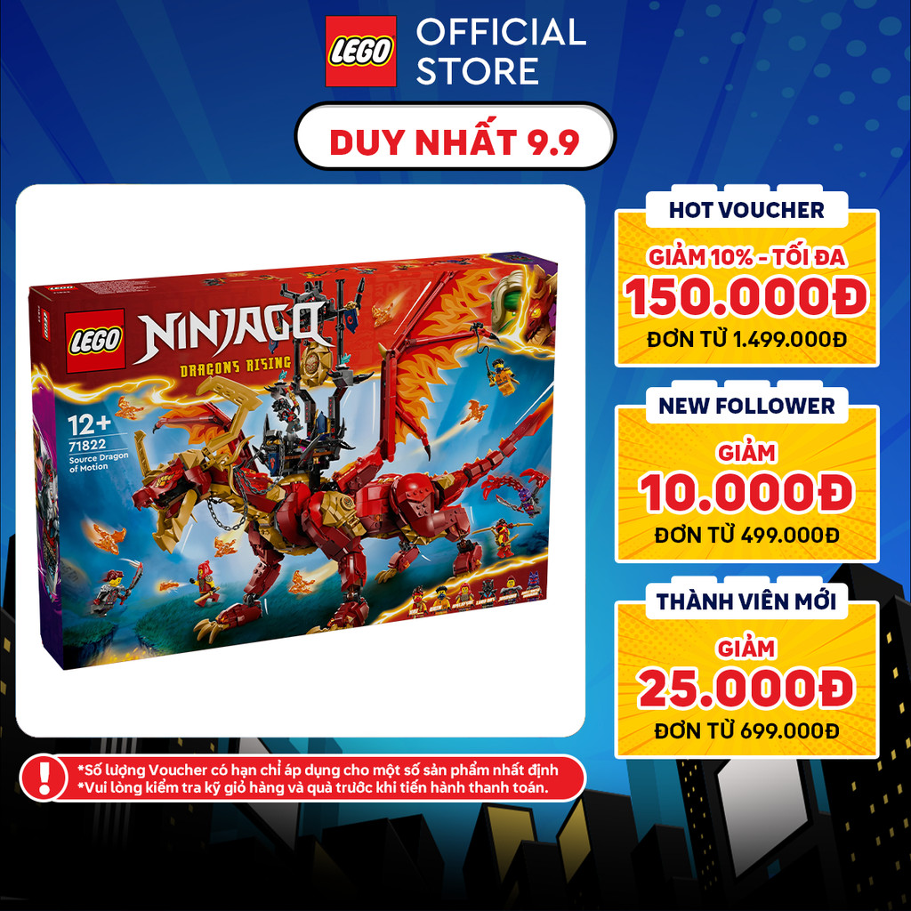 LEGO NINJAGO 71822 Đồ Chơi Lắp Ráp Rồng Lửa Bóng Đêm Của Kai (1716 chi tiết)