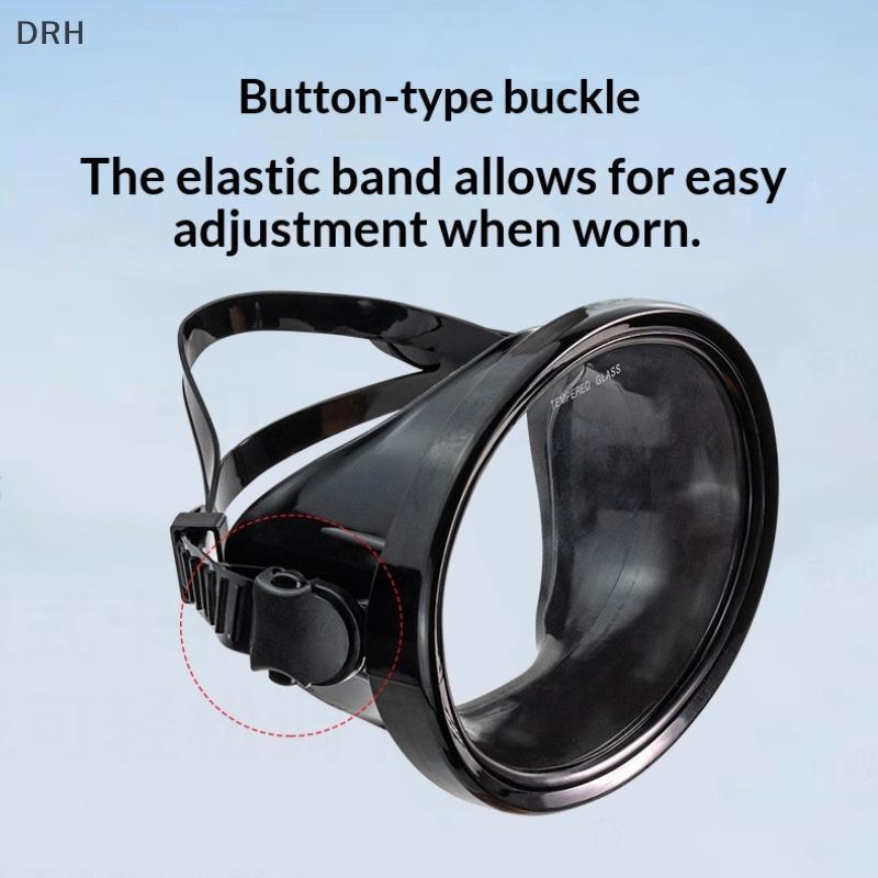 DRH Mặt nạ lặn hình bầu dục Mặt nạ câu cá Mặt nạ cổ điển Phong cách cổ điển Kính nhìn rộng Kính cườn