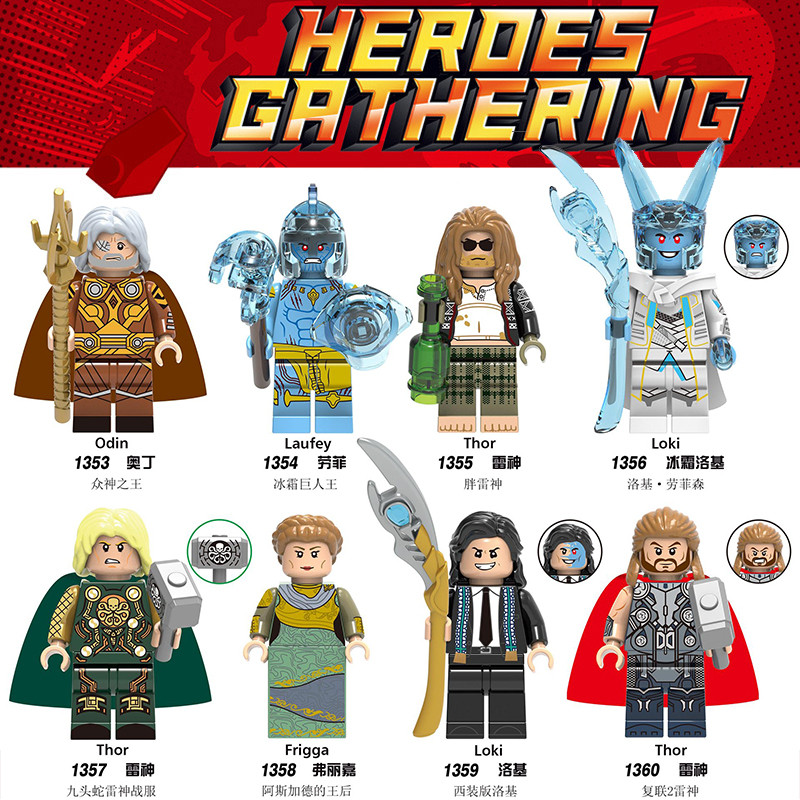 Avengers 4 Xinhong X0269 Loki Hydra Thunder God Odin Bên Thứ Ba Lắp Ráp Khối Xây Dựng Đồ Chơi Mô Hìn