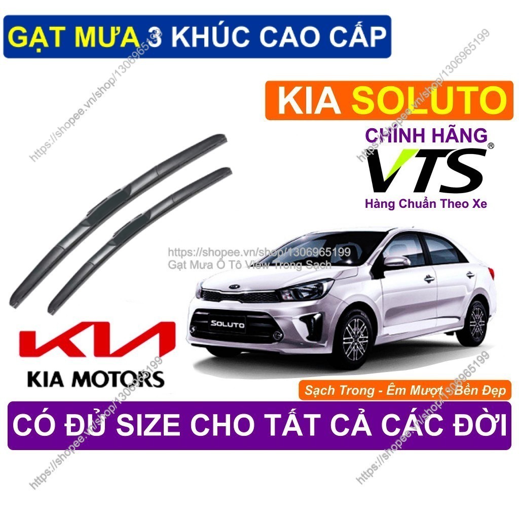 Gạt Mưa 3 Khúc Êm Mượt Kính Lái KIA SOLUTO, Cặp Gạt Mưa 3 Khúc Kính Lái KIA SOLUTO,  KIA SOLUTO