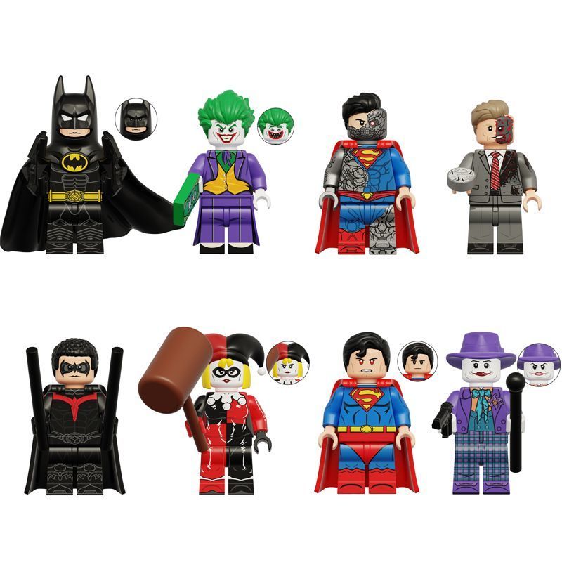 Lego lắp ráp 📍 tương thích lego DC Batman Minifigures Batman Joker Two‑Face Robin lego lắp ráp Người