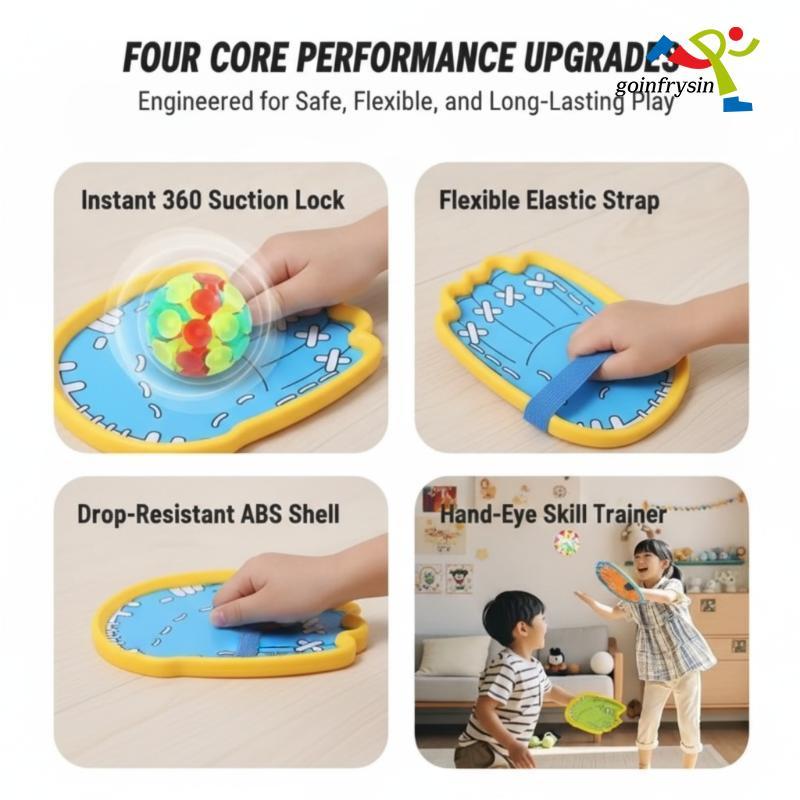 [HA] Stiy Palm Catch Ball Toy Easy Grip Họa tiết hoạt hình hút mạnh cho trẻ mới biết đi Mẫu giáo Trò chơi ngoài trời trong nhà VN