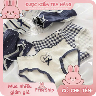  Set 10 quần lót nữ cotton tăm đính nơ dễ thương quần chip nữ viền ren mềm mại thấm hút thoáng khí CS046 - Emy 