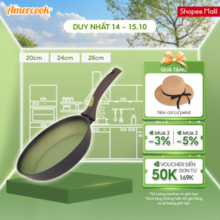 Chảo rán inox chống dính Avocado công nghệ Đức - AMERCOOK 20cm, 24cm, 28cm dùng cho mọi loại bếp