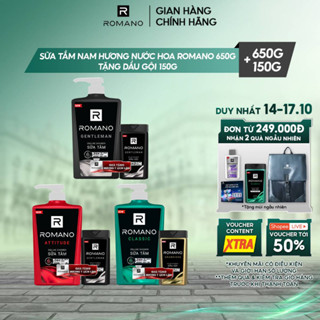 [TẶNG Dầu gội 150g] Sữa tắm nam hương nước hoa Romano 650g (Tặng mùi ngẫu nhiên)