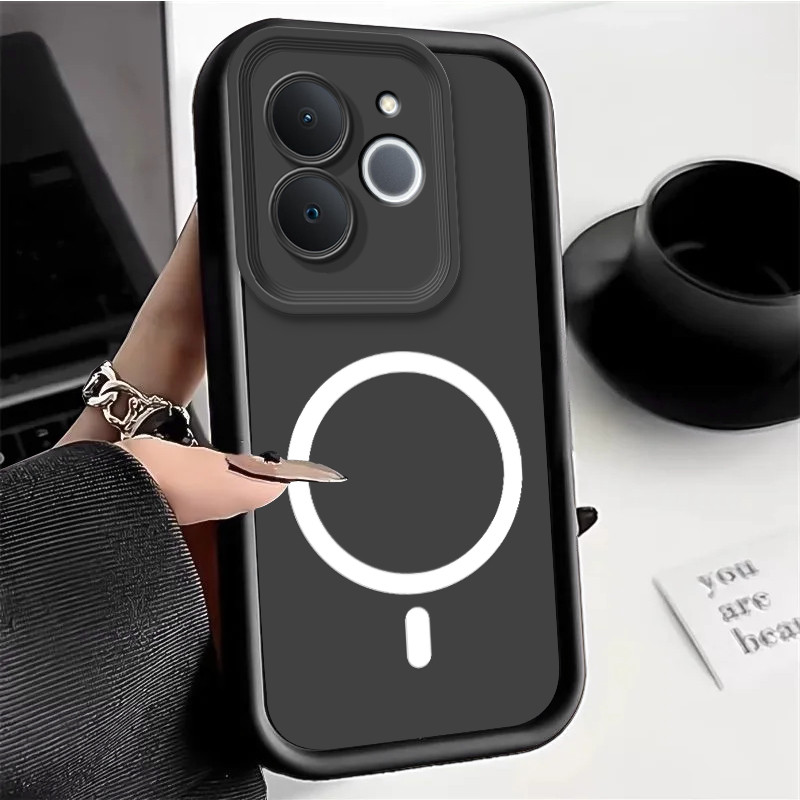 Vỏ Điện Thoại Cho Realme Note 70 70T RMX5133 Note70 70T Ốp Lưng Có Nhãn Dán Từ Tính Màu Kẹo Silicon 