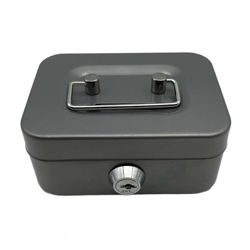 Creative Small Bank Storage Box with Key Safe Metal Money Saving Coin Organizers