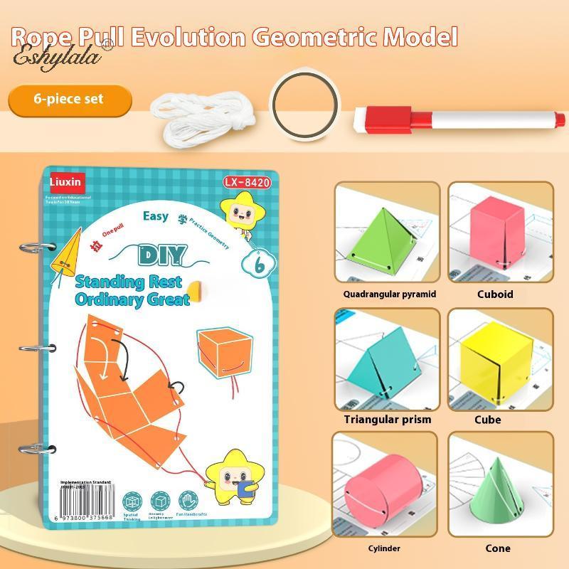 Eshylala 1 Bộ Huấn Luyện Tư Duy Không Gian DIY Toán Học Sách Hình Học 3D Sách Yên Tĩnh Cho Trẻ Em Montessori Giáo Dục Truy Tìm Sách Bài Tập Eshylala