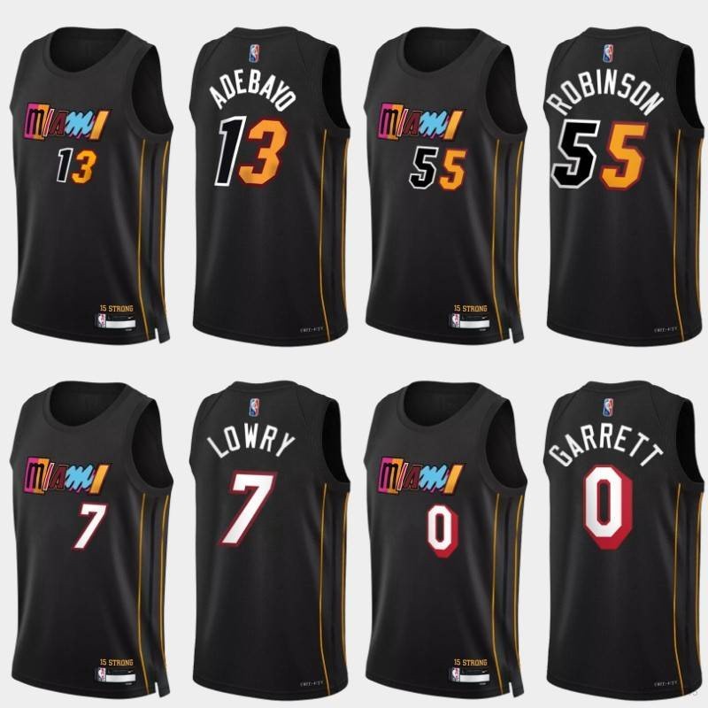 Áo jersey NBA Miami Heat City Edition có hình các cầu thủ Adebayo, Garrett, Lowry và Robinson - Phù 