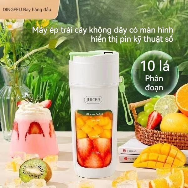 MÁY SINH TỐ CẦM TAY 10 LƯỠI-SẠC PIN-XAY ĐƯỢC ĐÁ VIÊNHÀNG CHÍNH HÃNG