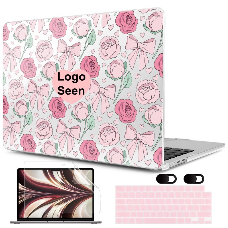 Ốp Lưng Họa Tiết In Hoa Trong Suốt Pha Lê Cho MacBook Air 13 15 16 "2025 A3240 A3113 A2681 A2337 M1 