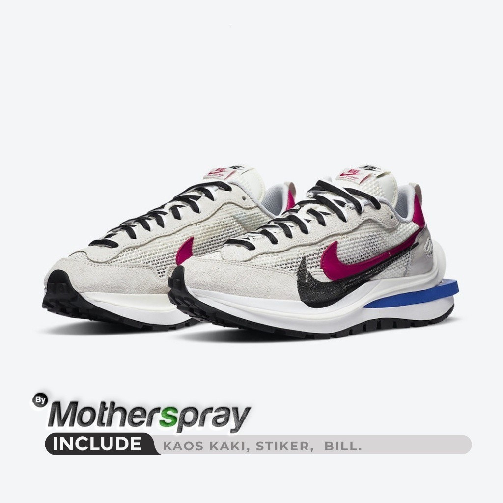 Sacai x VaporWaffle Sail Light Bone Game Royal Sport Fuchsia CV1363-100 KE2K
