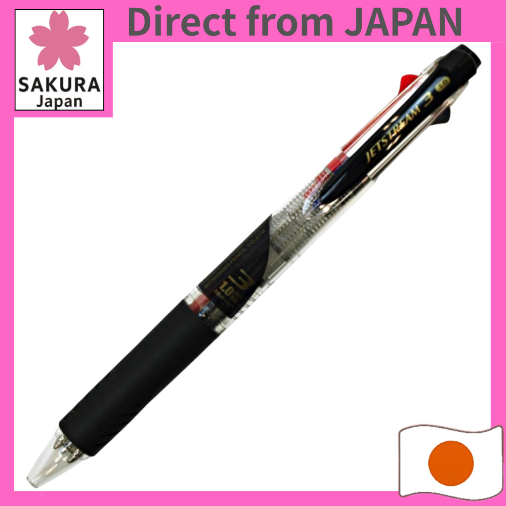 Mitsubishi Pencil 3-Color Ballpoint Pen Jetstream 1.0 Clear Smooth Writing SXE340010.T