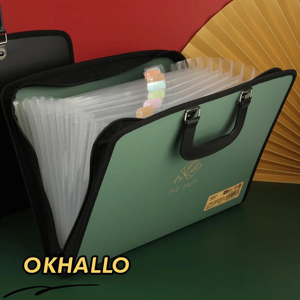 Thư mục tệp OKHALLO A4, Dung tích lớn a4 13 lưới a4 Thư mục tệp, Văn phòng phẩm trường học văn phòng