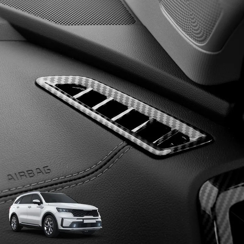 2 Chiếc Sợi Carbon Họa Tiết ABS Phía Trước Trên Lỗ Thông Khí Bao Viền Cho Xe Kia Sorento MQ4 2021 20