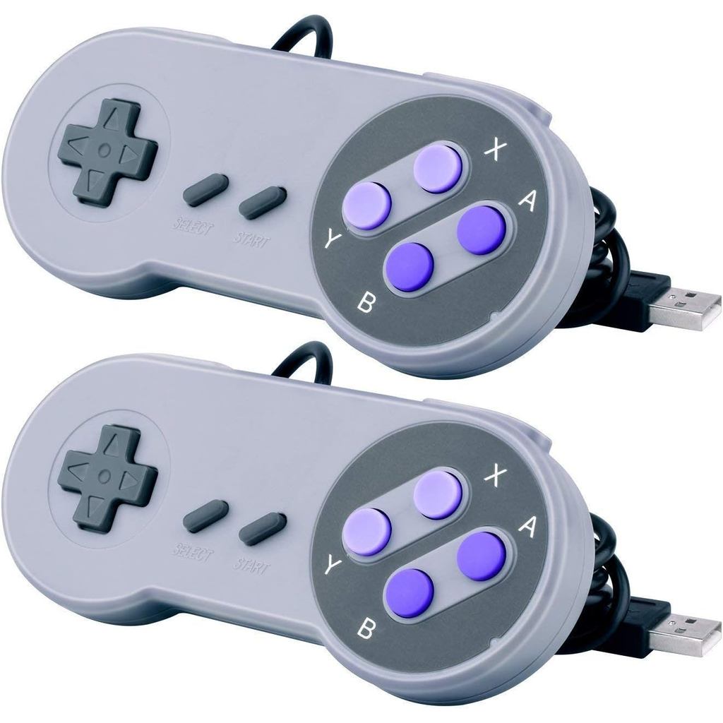 2 Gói Bộ Điều Khiển USB Cho Super NES SNES, Bộ Điều Khiển USB Famicom Joypad Tay Cầm Chơi Game Cho L