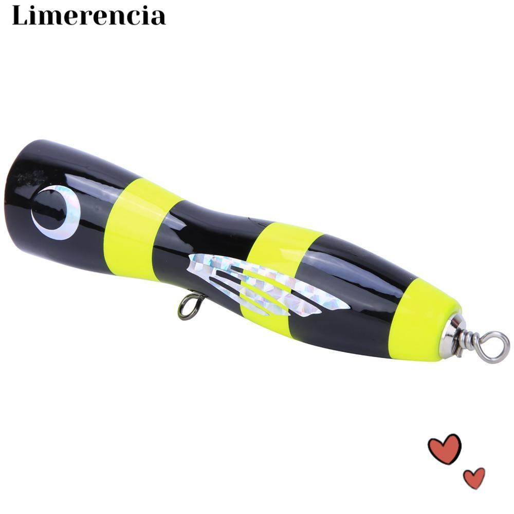 LIMERENCIA Topwater Popper Mồi, Mồi Popper Cứng 3 Màu, Gỗ Bền 16,5cm 65g Popper Nhân Tạo Mồi Câu Cá 