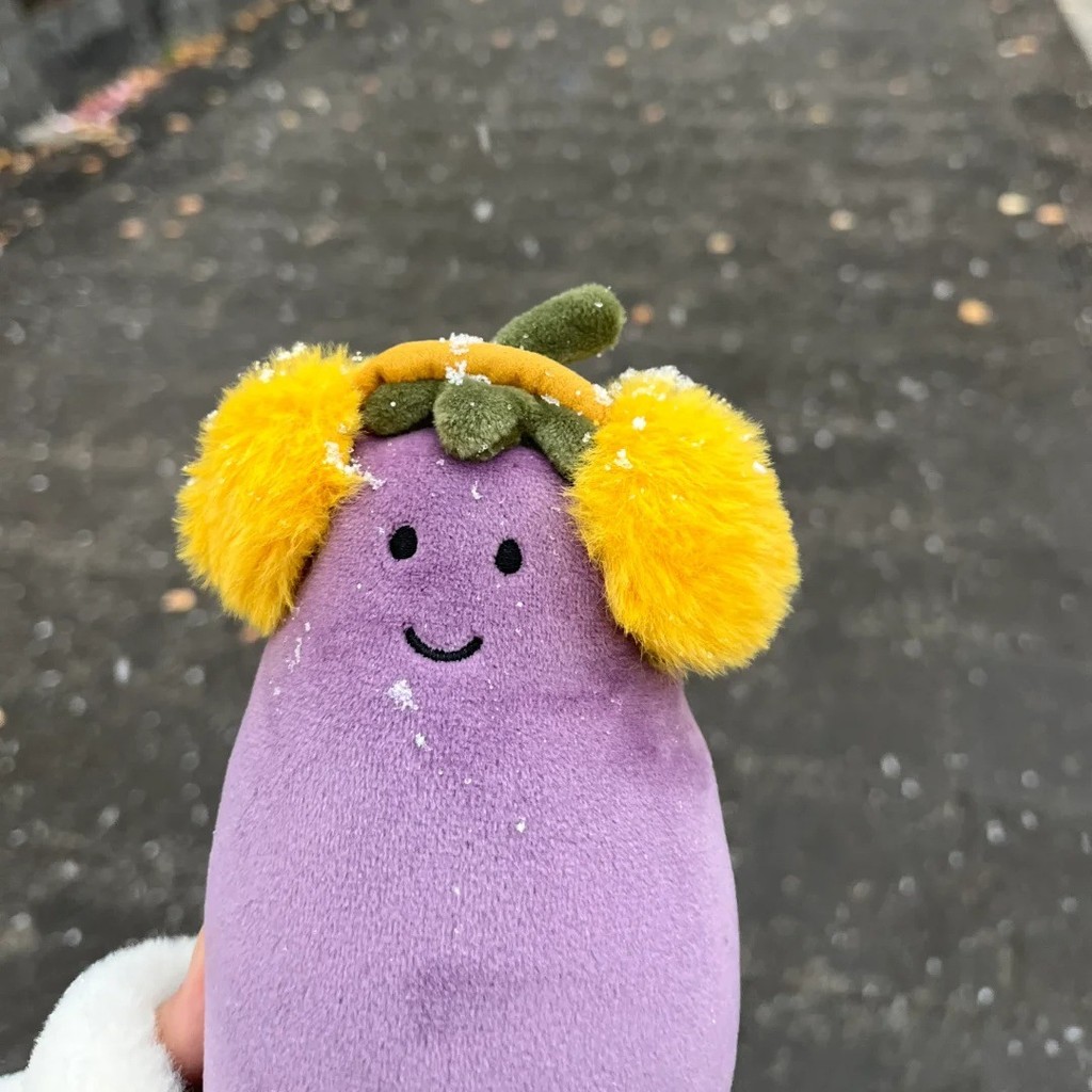 7ZFR Eggplant keychain plush mini toy, a funny and stress-relieving gift for girls, birthday eggplan