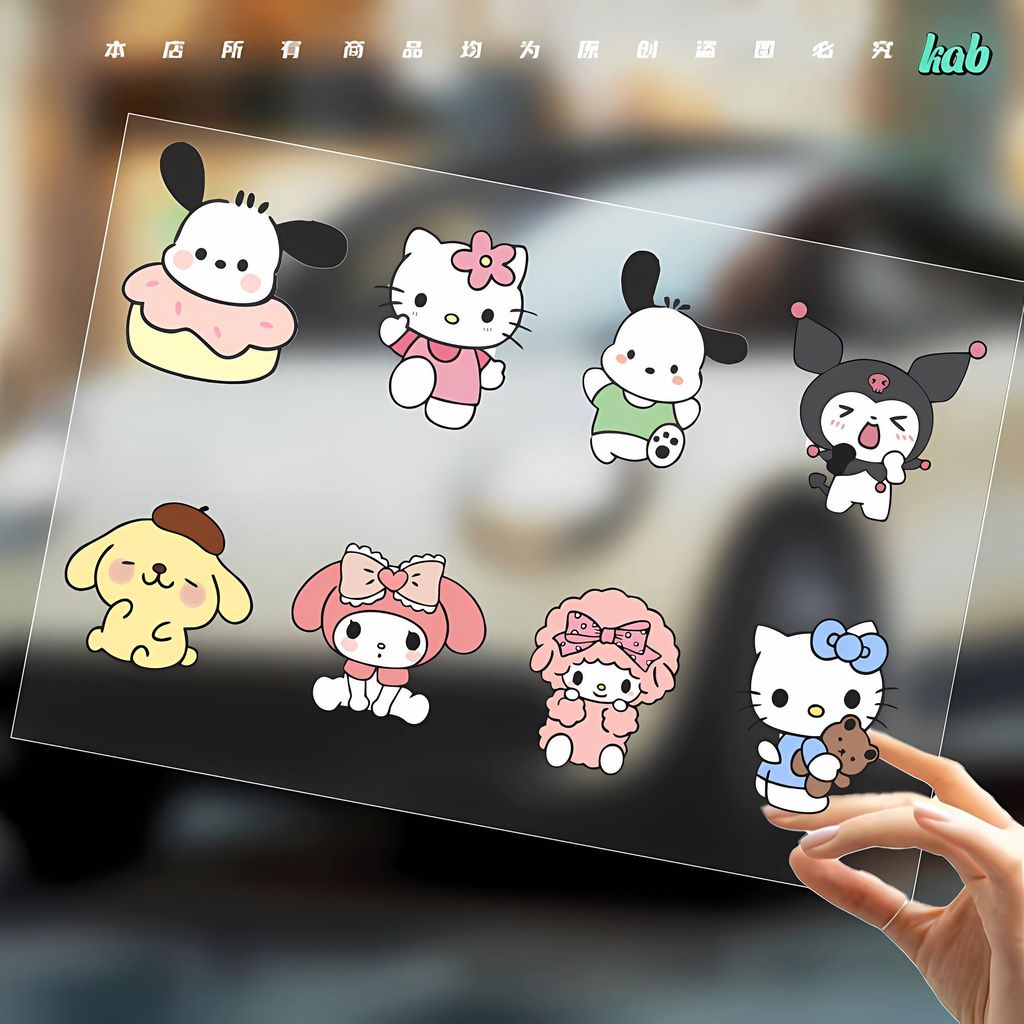 Citysoul Chống Thấm Nước Xe Dán Dễ Thương HelloKitty Mèo Dán Trang Trí Dán Cửa Sổ Kính Thân Nhãn Dán