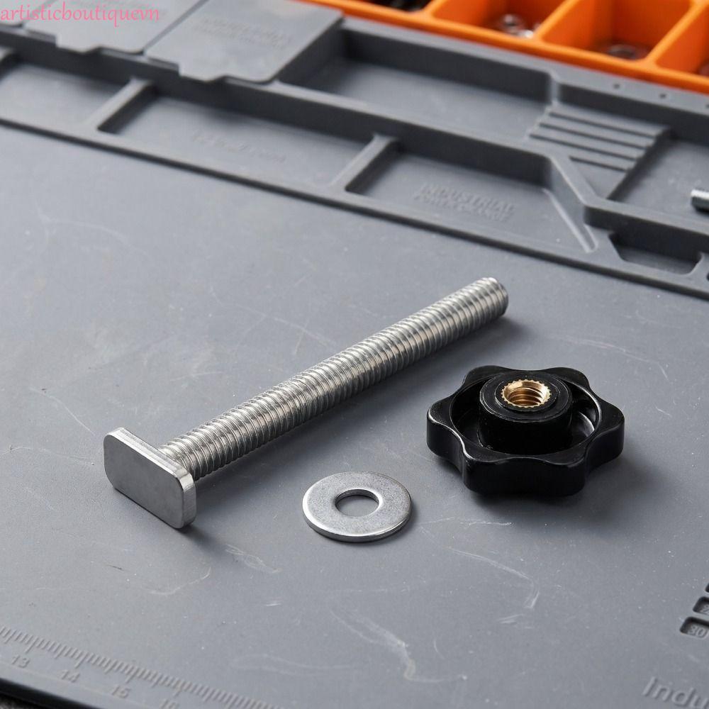 ARTI T-Slot Slider, M8x100mm Plum Star Knob Miter T-Track Jig, Dụng cụ vít hạng nặng T-Track Vít chế