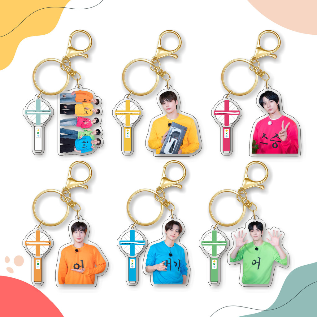 TXT Acrylic Móc Khóa Phong Cách Mới Hàn Quốc Bé Trai Nhóm Humanoid Móc Khóa Hỗ Trợ Dính Mặt Dây Chuy