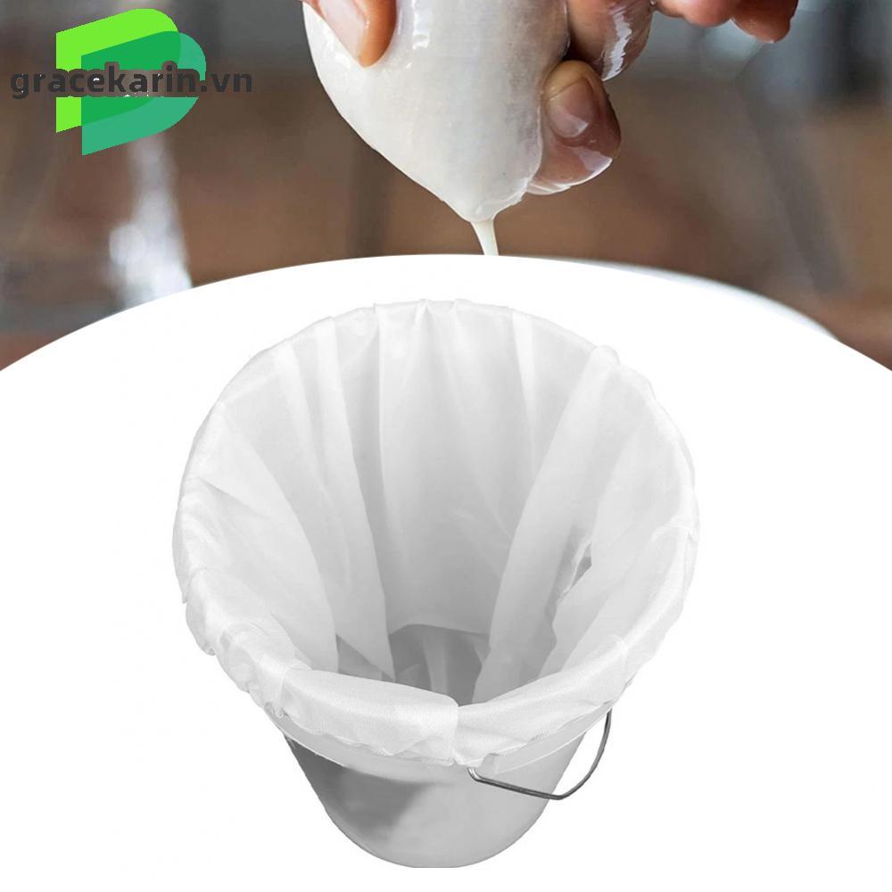 [GRCEKRIN-VN]Nylon Bag Nylon Straining Wine Nut Milk 1pcs BIAB Brew In A Bag Drawstring