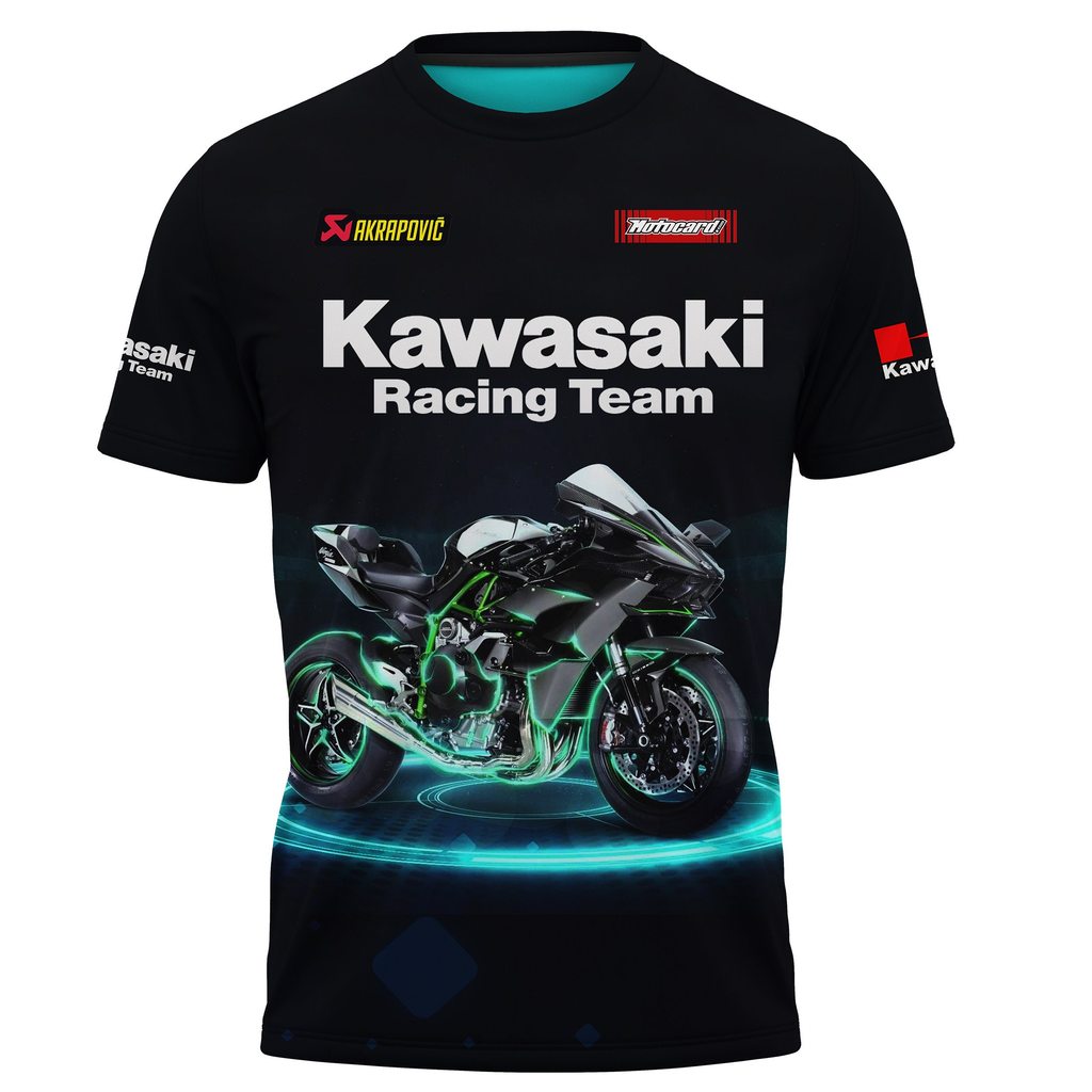 Áo thun Kawasaki | Áo thun in hình có độ phân giải cao thủ công Logo Áo thun lấy cảm hứng từ Unisex 