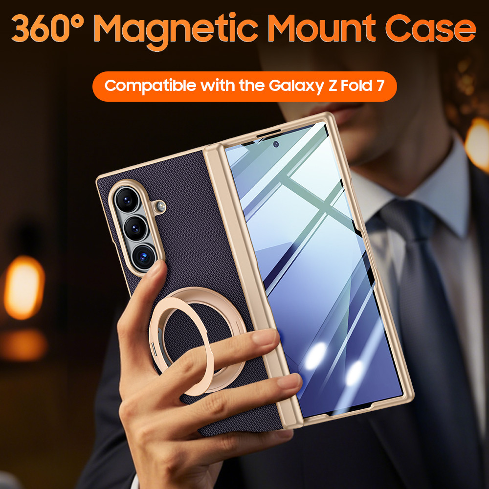Ốp Lưng Samsung Galaxy Z Fold7 Fold 7 FOLD7 5G 360° Vòng Chân Bảo Vệ Màn Hình Da Bản Lề Bảo Vệ Vỏ Đi
