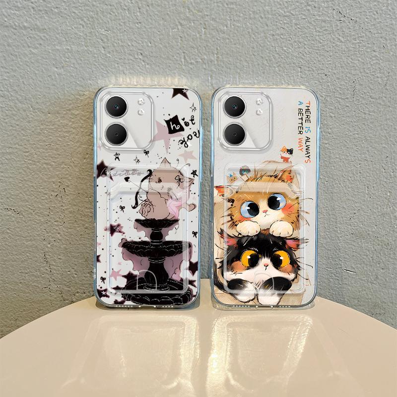 Hộp đựng thẻ cho OPPO A5X A6X A6 A6 Pro 4G Cat Clear Case