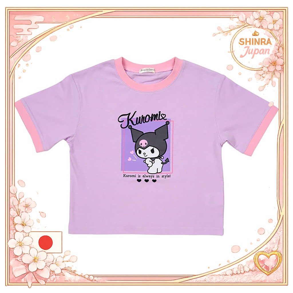 《Direct From Japan》 Sanrio Kids' Short-Sleeve T-Shirt – Kuromi (Purple, 120cm, 827771) – From Japan 