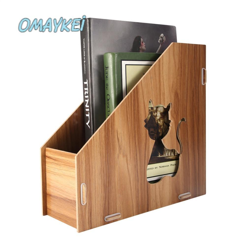 OMAYKEI Magazine File Organizer, Hollow Out Cat Tiết kiệm không gian Máy phân loại tài liệu để bàn, 