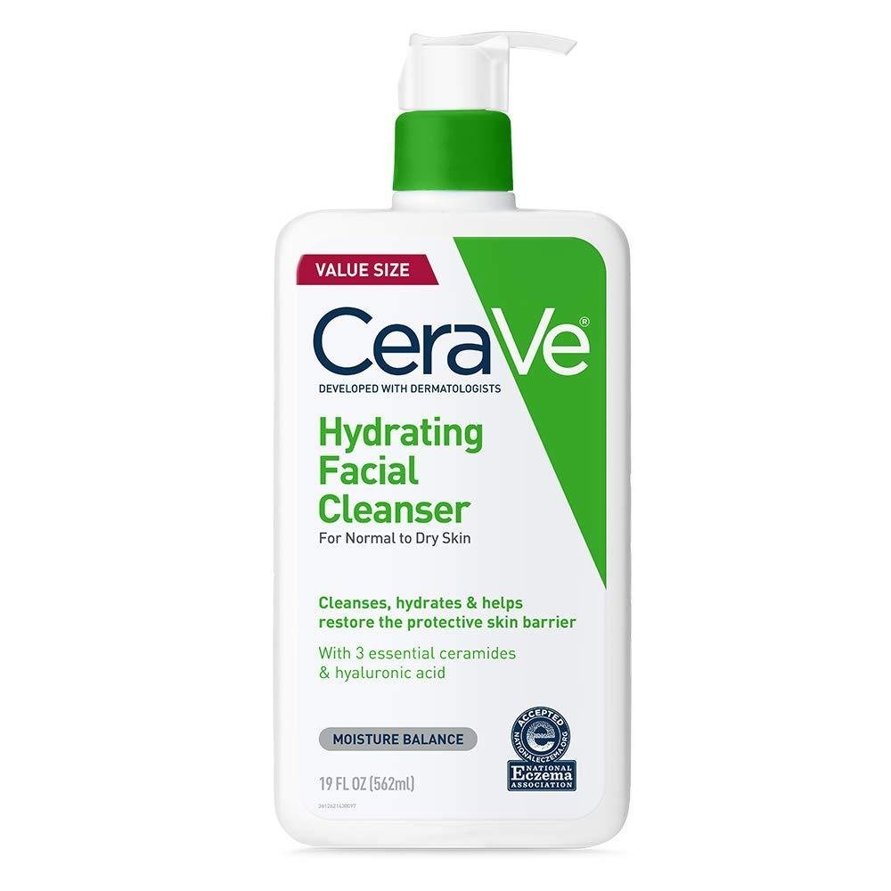 CeraVe Hydrating Facial Cleanser, Moisturizing Face Wash For Dry Skin, Hyaluronic Acid + Ceramides +