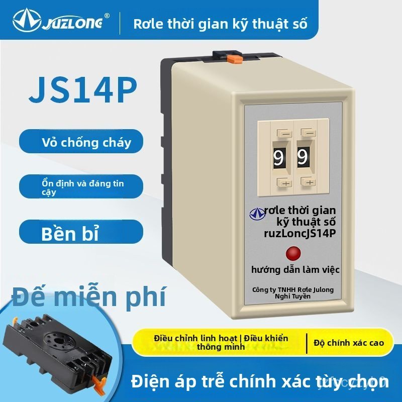 Rơ le thời gian kỹ thuật số JS14P thông minh điều chỉnh độ trễ chính xác cao dễ dàng lắp đặt