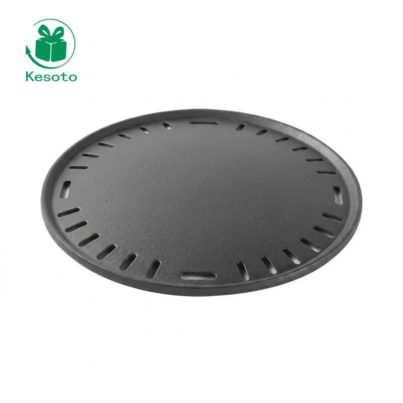 Kesoto Dark Cast Iron Pan Matte Finish Cast Grill Pan Rót Đồ dùng gia đình Arched