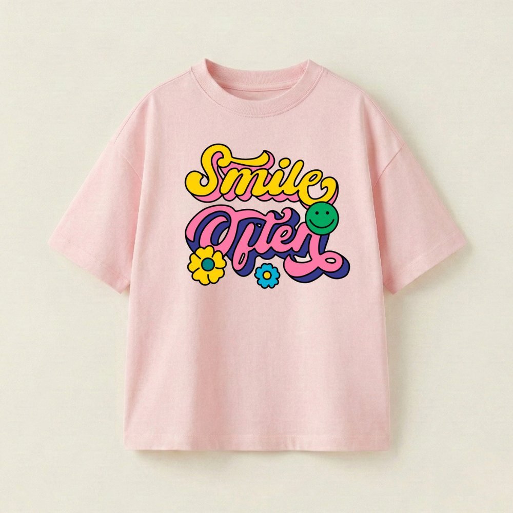 Áo thun unisex tay lỡ dáng rộng Claro - Smile Often (Cotton dày dặn 250 GSM) (Trước ngực)