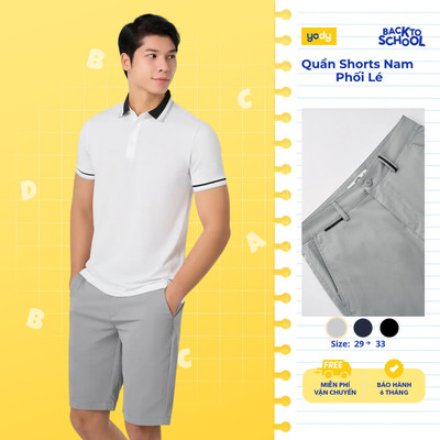 Quần Short Kaki Nam YODY Phối Lé Dáng Suông Ngang Gối, Thoải Mái, Bền Đẹp, Ít nhăn TRA - MCCS25S006