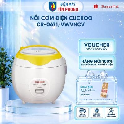 Nồi Cơm Điện Cuckoo CR-0671/VWVNCV 1L - Gia Nhiệt 3D - Nắp Gài Tiện Lợi | Bảo hành chính hãng