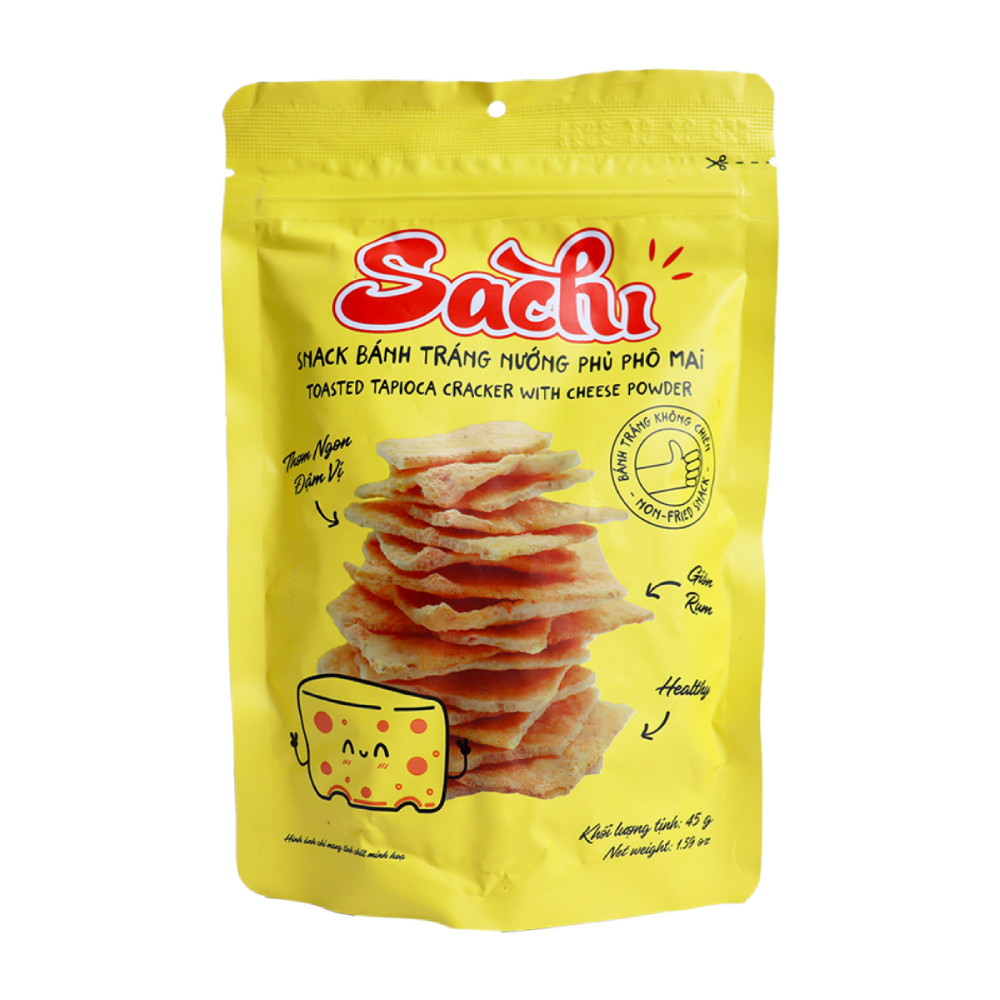 Snack bánh tráng nướng Sachi phủ phô mai 45g - 02833
