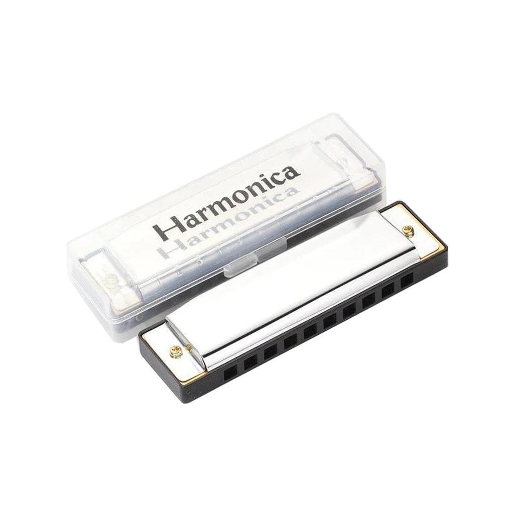Harmonica 10 lỗ Diatonic, C Key Blues, Bạc