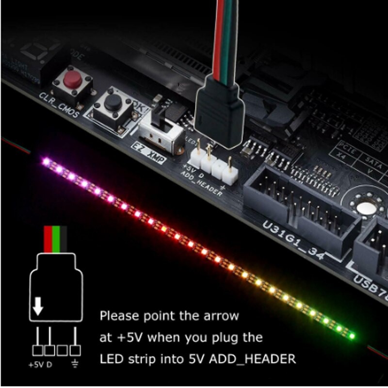 Dây chuyển đổi 5V-3P ARGB Bo mạch chủ cấp nguồn cho dải đèn led ws2812, ws2812b